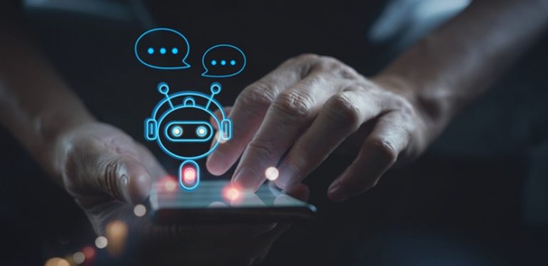 duas mãos mexendo com AI em canais digitais
