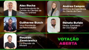Imagem mostra os 5 executivos que concorrem a Executivo(a) do Ano 2025